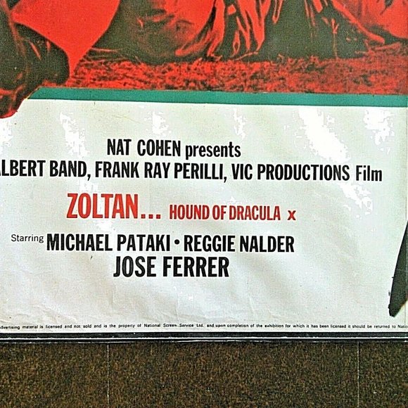 Horror Film Movie Poster Zoltan Hound of Dracula Original 1978 Dogs EMI Posters - Picture 7 of 16